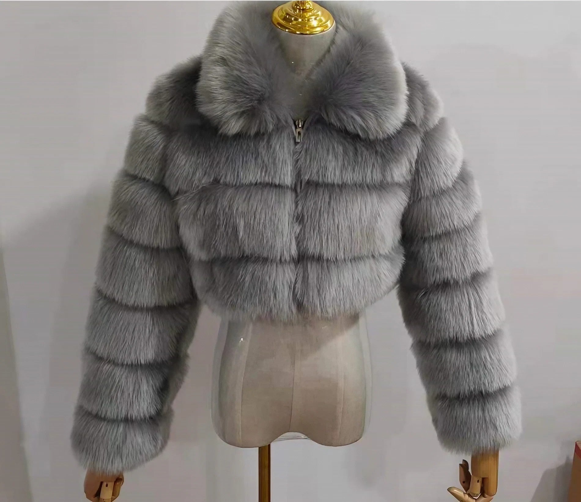 Fashion Thick Artifici Fur Coat Fox Fur Short Jacket( S-4XL)