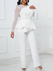 Mesh Gauze Patchwork Jumpsuit