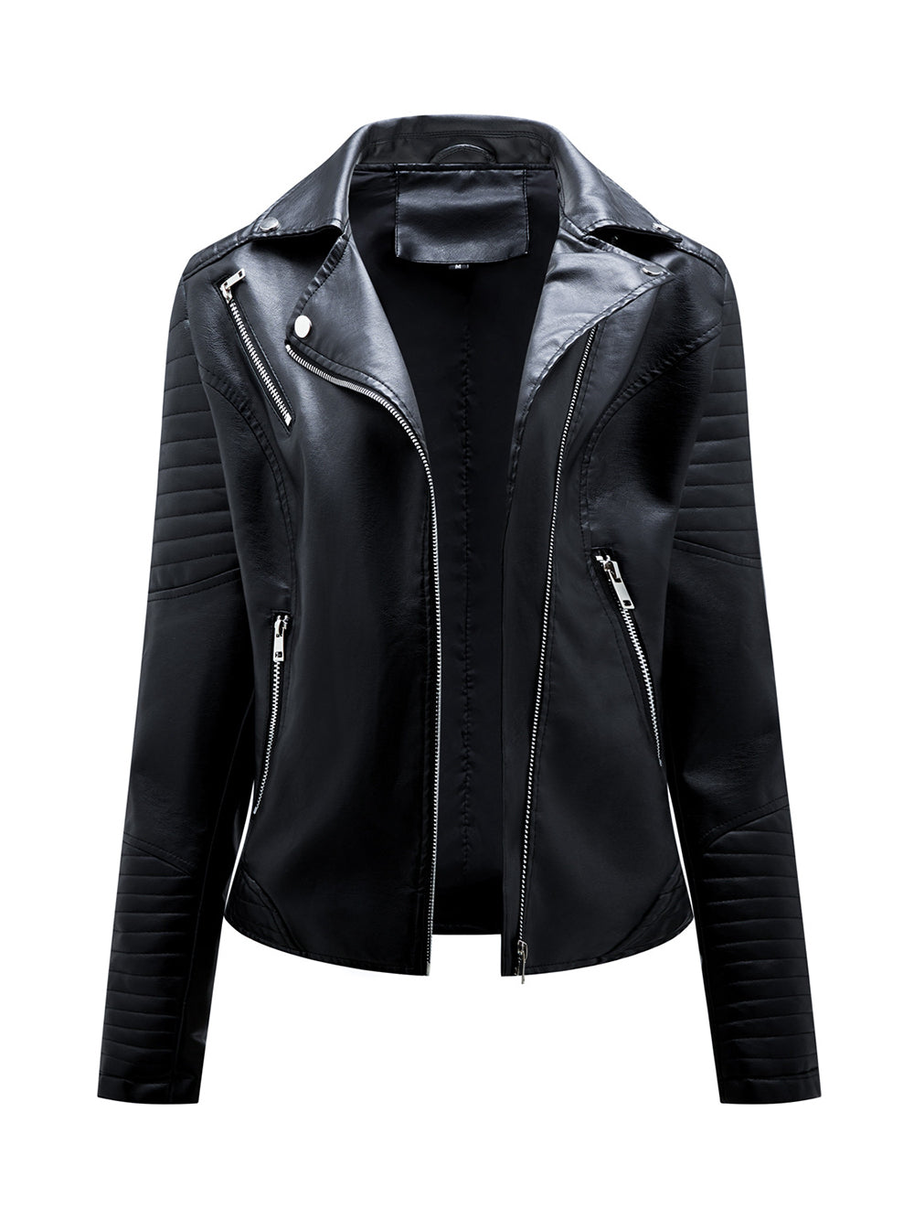 Lapel PU Leather Jacket