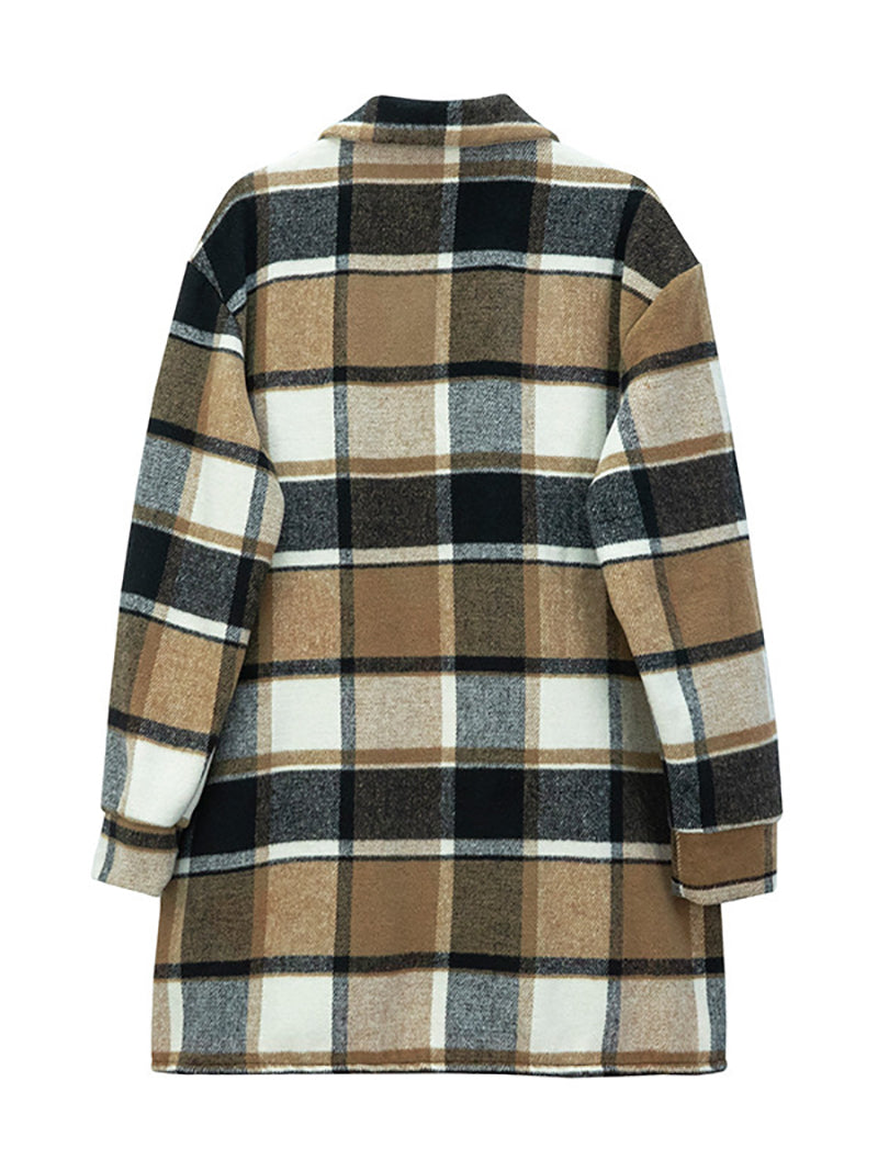 Loose Plaid Jacket Coat