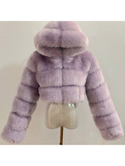 Fluffy Faux Fur Warm Hoode Coat