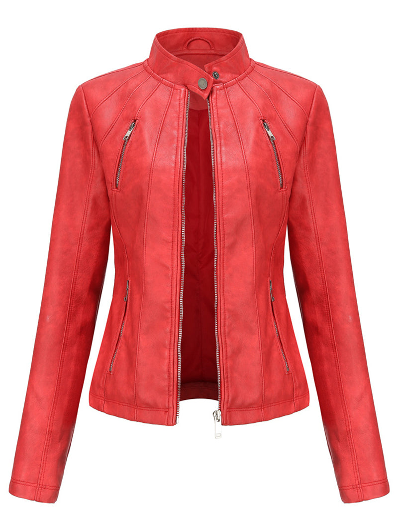 Casual Slim PU Leather Jacket