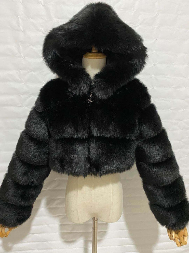 Fur & Faux Hooded Jacket Winter Luxury Coat (S~7XL)