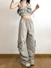 Halter Backless Loose Pants Set