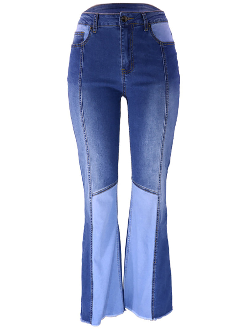 High Waist Patchwork Jeans