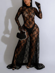 Sexy See through Backless Lace Jumpsuit