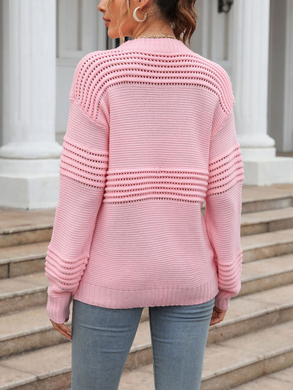 Solid Color Knit Sweater