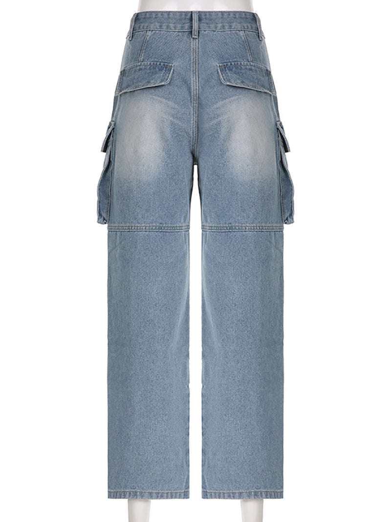 Casual High Waist Straight Jeans