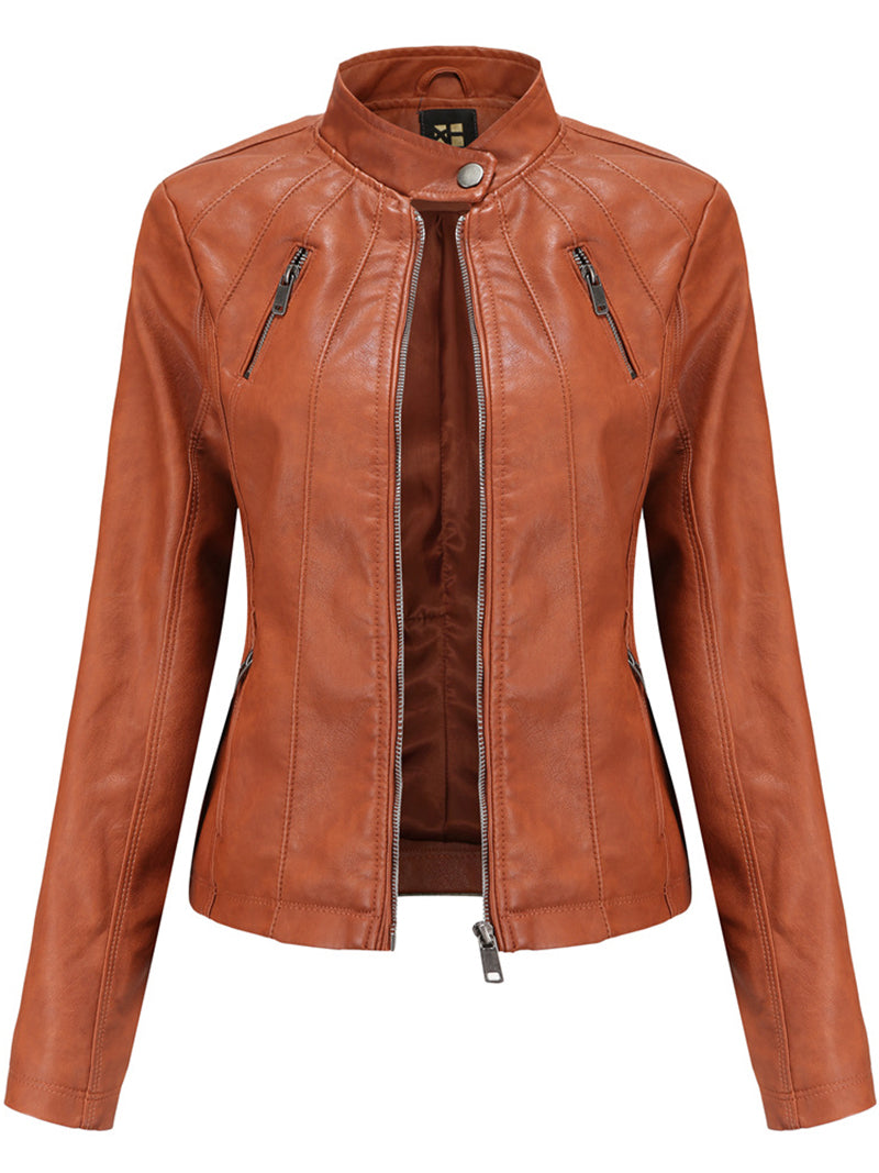 Casual Slim PU Leather Jacket