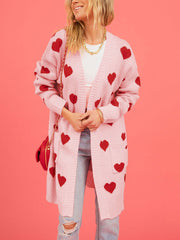 Fashion Heart-shaped Knit Cardigan Coat