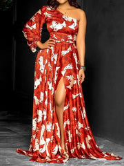 Fashion Print Slim Maxi Dress