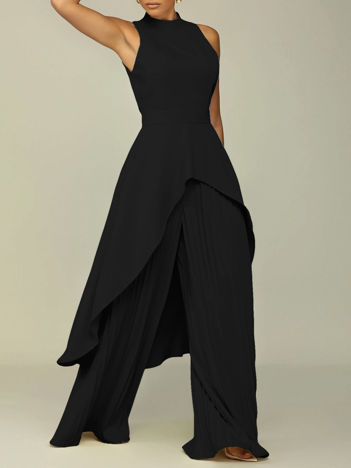 Irregular Top Wide leg Pants Casual Suit