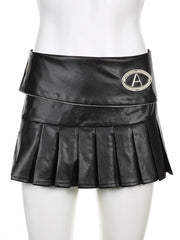 Low Waist PU Leather Skirt