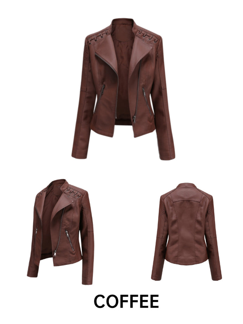 PU Leather Slim Jacket