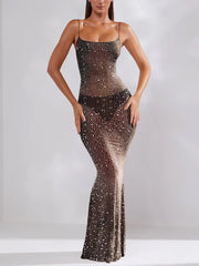 Rhinestone See through Bodycon Dress