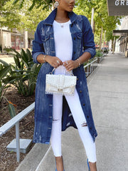 Fashion Ripped Denim Jacket Coat