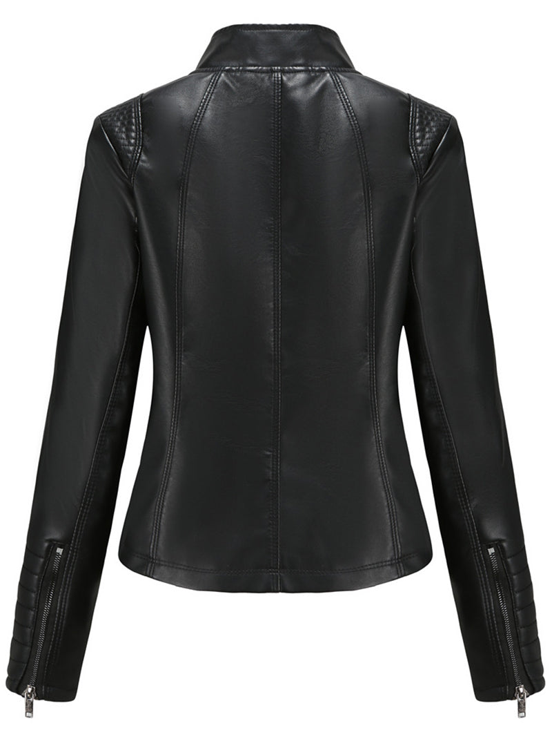 PU Leather Jacket Casual Coat