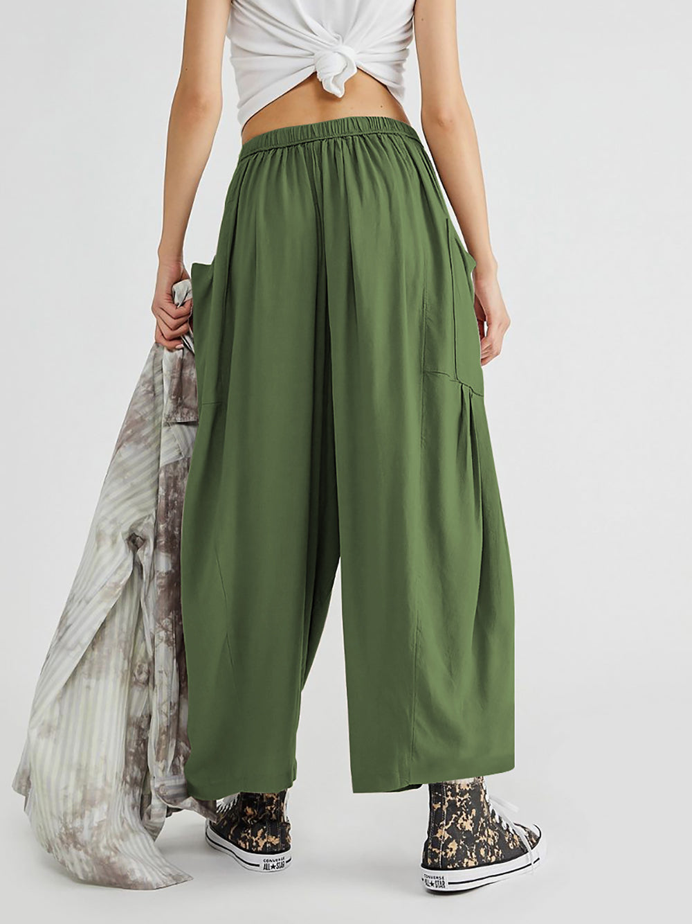 Solid Color Casual Loose Pants