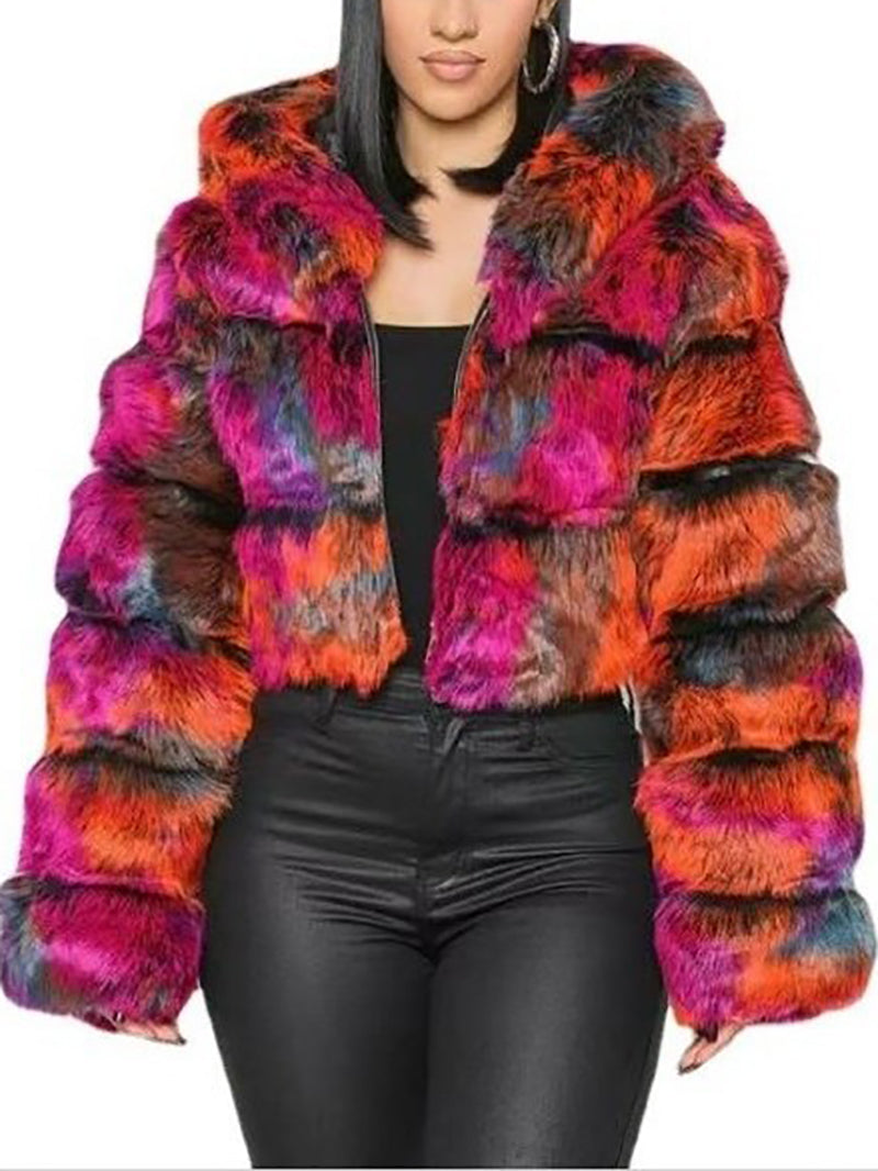 Fluffy Faux Fur Warm Hoode Coat