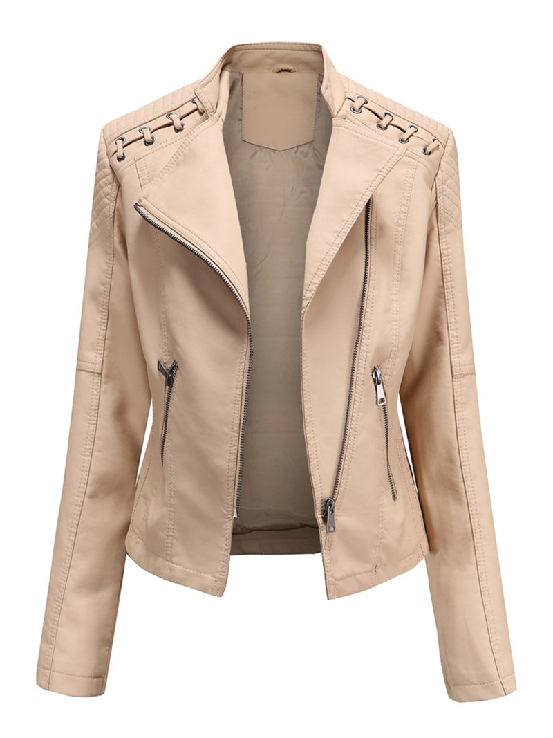 PU Leather Slim Jacket