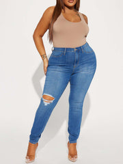 Stretch Ripped Casual Jeans