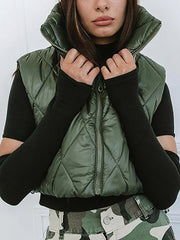 High Collar Keep Warm Puffer Waistcoat