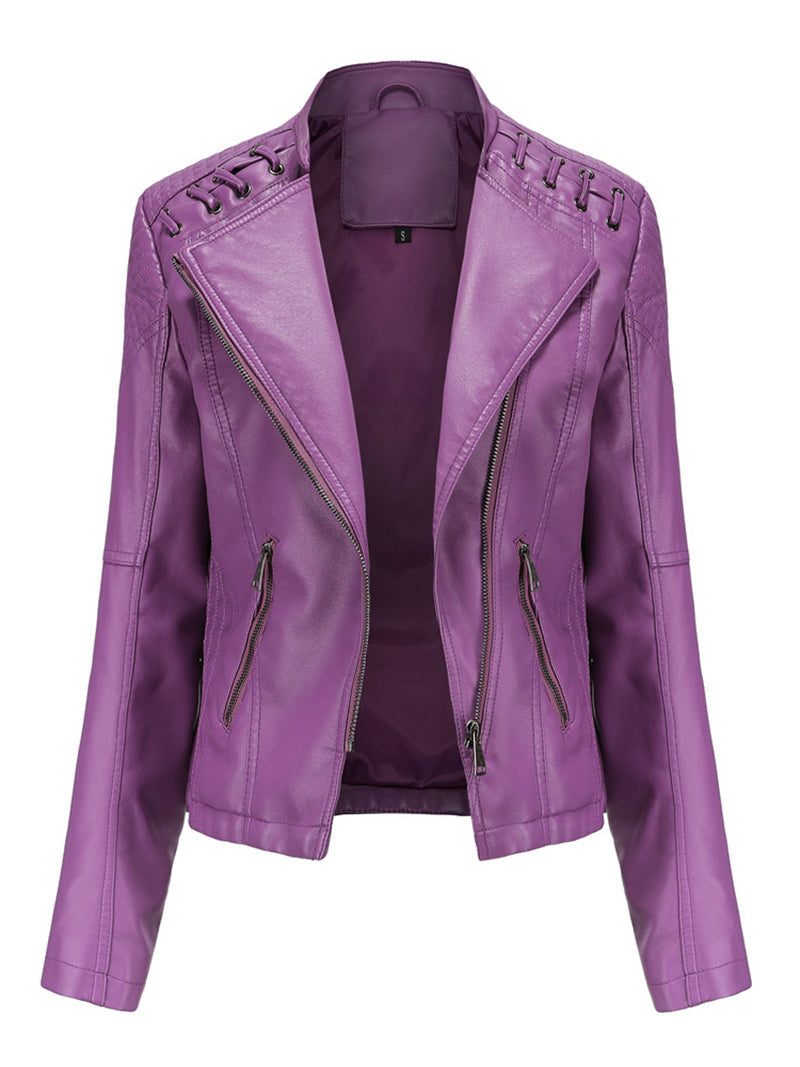 PU Leather Slim Jacket