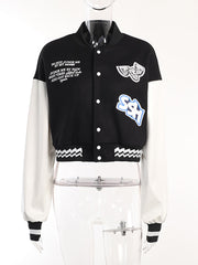 Fashion Print Baseball Jacket Coat